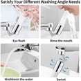 thumbnail image 6 of LNKOO 720 Degree Swivel Sink Faucet Aerator,Big Angle Spray Aerator Dual Function Kitchen Faucet Aerator, Bathroom Faucet Mounted for Face Washing, Gargle Station Faucet Aerator, 6 of 7