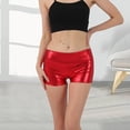 thumbnail image 3 of Xioeram Summer Women Shorts High Waist Glossy Suraface Bronzing Slim Fit Pure Color Elastic Super Short Pants Club Dance Performance Mini Shorts, 3 of 8