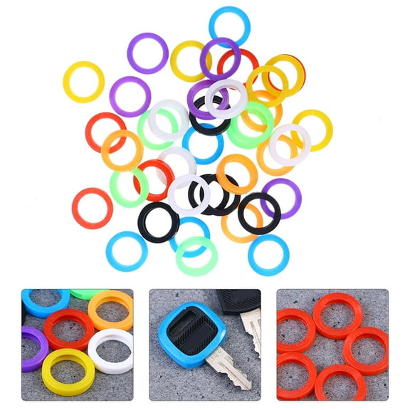 50Pcs Silicone Key Covers Flexible Key Covers Elastic Key Sleeve Key Identify Accessories