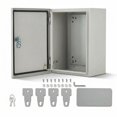 thumbnail image 1 of QinaQin Lockable Outdoor Electrical Box, NEMA 4X Steel Enclosure, IP67 Waterproof Dustproof Junction Box with Mounting Plate and Key for Indoor Outdoor, 1 of 9