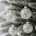 thumbnail image 2 of SLEETLY 32-Pack White Swirl Christmas Ball Ornaments – Shatterproof Decorations for Holiday Xmas Tree Decor, 2.36" and 3.15" Sizes, 2 of 7