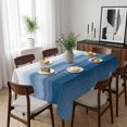 thumbnail image 6 of Haze Blue White Ombre Table Cloth Waterproof Tablecloths, Vintage Gradient Striped Aesthetics Tablecloth Dining Table Cover for Kitchen Party Tabletop Outdoor, Rectangle Tablecloth 52x70 Inch, 6 of 9