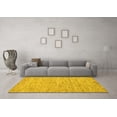 thumbnail image 3 of Ahgly Company Machine Washable Indoor Square Solid Yellow Modern Area Rugs, 7' Square, 3 of 4