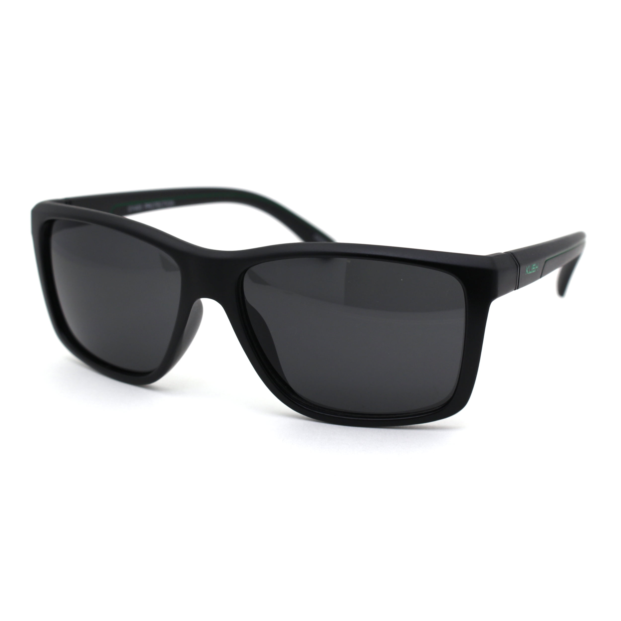 Kush Mens Black Lens Classic 90s Sport Horn Sunglasses Matte Black