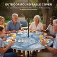 thumbnail image 3 of Round Outdoor Tablecloth with Umbrella Hole and Zipper, Blue Coastal Tablecloth with Elastic Waterproof, Nautical Coral Starfish Shell Octopus Sea Patio Table Covers for 31" - 35" Picnic Pool Tables, 3 of 9