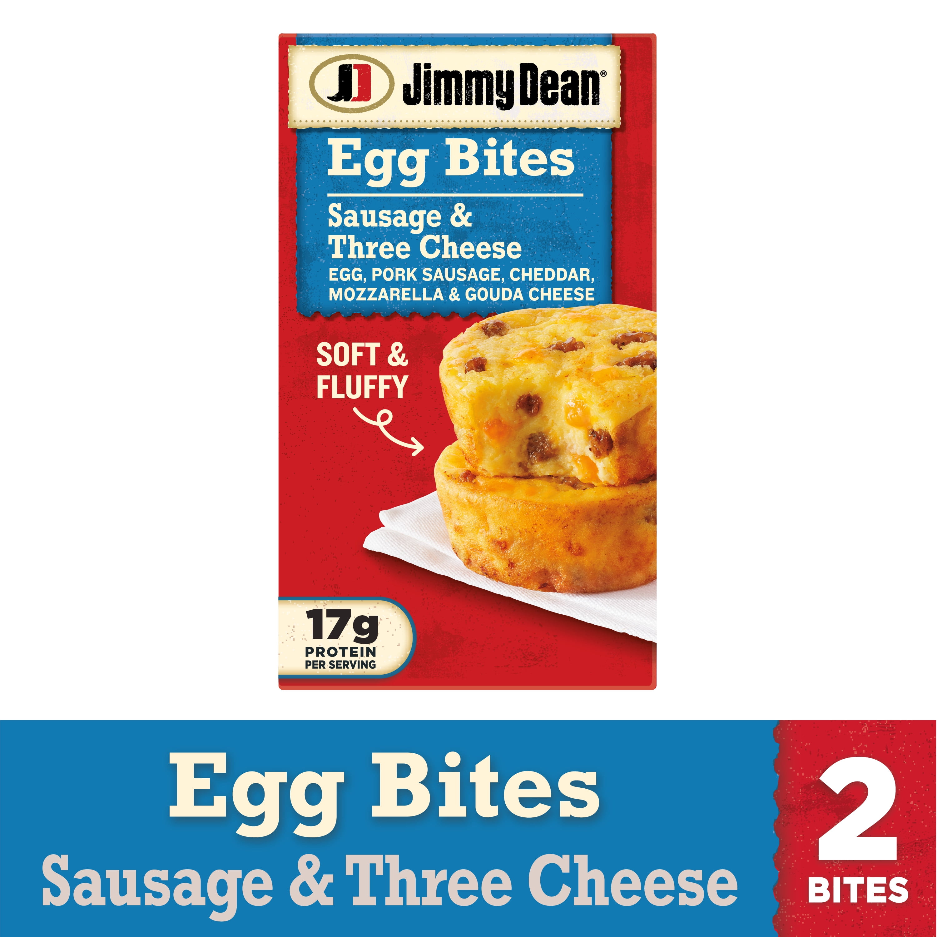 Jimmy Dean Sausage and Three Cheese Egg Bites, 4 OZ, 2 Count (Frozen)