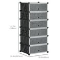 thumbnail image 3 of HOMCOM Organisateur de Rangement en Cube avec Portes, Armoire Modulaire 6 Cubes DIY Noir, 3 of 10