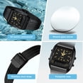 thumbnail image 5 of Business Casual Waterproof Quartz Watch with Digital LED Display, Stainless Steel Mesh Band, Multifunctional Time, Alarm, Stopwatch, 30M Water Resistance C, 5 of 9