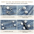 thumbnail image 2 of Monyance Perfect Fit Instant Buttons Adjustable Jean Button Set - No Sewing Needed(0.98X0.51X0.31Inches), 2 of 10
