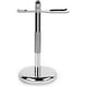thumbnail image 1 of Soporte para cepillo y maquinilla de afeitar de seguridad cromado de lujo que se adapta a todos sus accesorios de afeitado (plata 1 pieza), 1 of 5