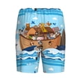 thumbnail image 5 of Gaeub Animals on Noah's Ark Floating Printed Men's Short Pajama Pants, Lightweight Lounge & Sleep Bottoms Keep You Cool - Medium, 5 of 9