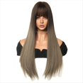 thumbnail image 2 of Peluca de Cosplay Gris LáPiz Degradado de 69 cm Europa y Peluca Que Cubre la Cabeza de Color Degradado de Pelo y Liso, 2 of 5