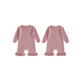 thumbnail image 2 of Miaouyo Infant Baby Girls Knit Fall Romper 0 3 6 9 12 Months Long Sleeve Crew Neck Solid Fall Jumpsuit Sweater, 2 of 9