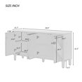 thumbnail image 4 of 60 inches Sideboard Buffet Cabinet with 4 Door, Credenza Entryway Cabinet with Storage and Adjustable Shelves,Console Table for Living Room, Dinning Room, 4 of 9
