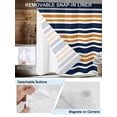 thumbnail image 3 of No Hook Cloth Fabric Shower Curtain with Snap in Liner, Orange Navy Blue Striped Waterproof Shower Curtains Set with See Through Top Window, Gradient Horizontal Lines Bath Curtains Shower 54"x78", 3 of 6