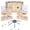 Double 15 Mexican Train Dominoes Set, variant on Fugocen Double 12 Mexican Train Dominoes Set with 8 Wooden Trays, 9 Train Markers, 91 Color Dot Tiles in Tin Box