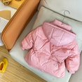 thumbnail image 4 of Otqutp Kids Warm Coat Toddler Baby Girls Boys Fashion Winter Thick Solid Cotton Long Sleeve Padded Down Jackets Coat Clothes with Pocket(Pink,4-5 Years), 4 of 9