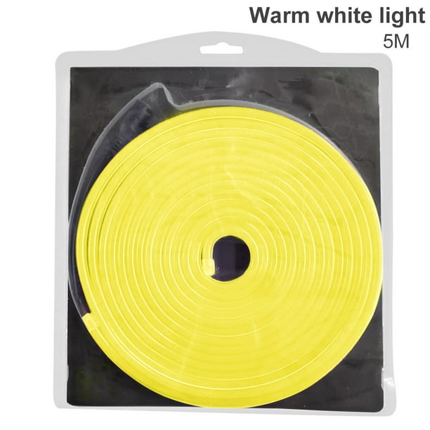 Inteprter FangNymph, 12V, luces Led flexibles, tira de luces de neón a rayas para habitación, suaves decorativos, lámparas impermeables, banda para Iluminación y accesorios luz amarilla 5M Inteprter HA001069-14