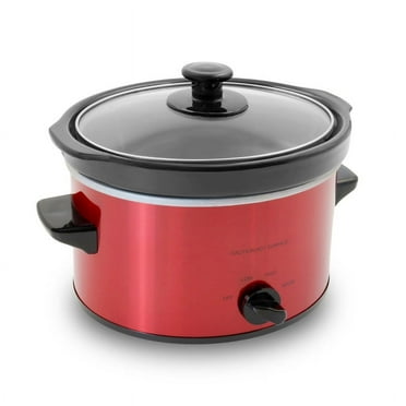 Elite Cuisine MST576 2 Qt Oval Slow Cooker Red