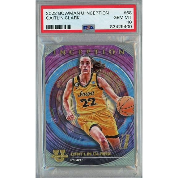 Graded 2022 Topps Bowman U Inception Caitlin Clark #68 Rookie RC Basketball Card PSA 10 Gem Mint