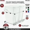 thumbnail image 2 of Rev-A-Shelf RV-18KD-17C S Double 35 Quart Pull Out Waste Containers, Silver, 2 of 10