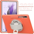thumbnail image 3 of Funda roja coral para Samsung Tab S7 Fe de 12,4 pulgadas con correa de mano, soporte ajustable y portalápices., 3 of 5