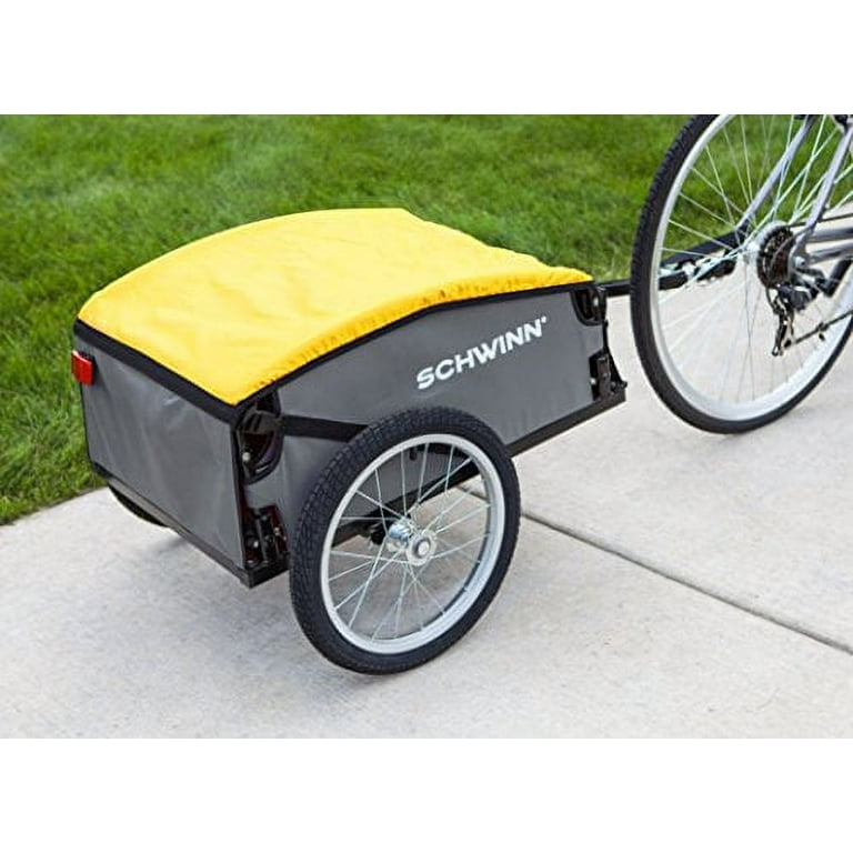 Schwinn Day Tripper Cargo Bike Trailer Folding Frame Quick Release Wheels Yellow Grey Walmart