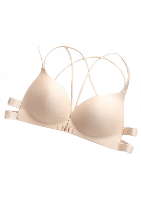 KOOYTE Front Closure Women Bras Padded Wire Free Strappy Super Push Up Bralette Women intimes Backless Underwear