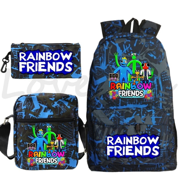 Mochila de arcoíris Friends para niños y niñas, mochilas escolares de Anime, regalos para niños, 3 unidades por juego Fivean unisex