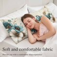 thumbnail image 6 of Teal Tulips Body Pillow Cover 20x54, Vintage Farmhosue Turquoise Floral Butterflies Decorative Pillowcase with Zipper, Microfiber Pillow Protector, Soft Breathable Long Lumbar Pillowcases for Women, 6 of 9