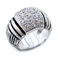 thumbnail image 1 of Bague en Laiton Rhodié avec CZ de Qualité AAA en Transparent pour Femmes Couleur Pierre Claire Style 40063 Taille 9, 1 of 1