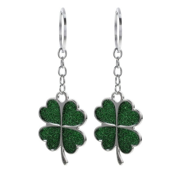 Raindrops 2PCS Cute Shamrock Keychain Zinc Alloy Women Lucky Key Chain for Car Keys Purse Bag Ireland Accessories