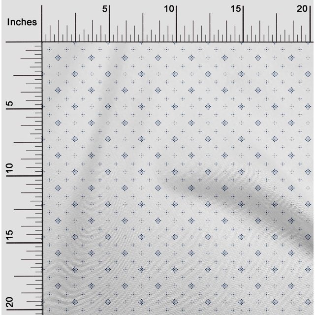 oneOone Georgette Viscose Royal Blue Fabric Dot & Square Shape Geometric Sewing Craft Projects Fabric Prints by Yard 42 Inch Wide