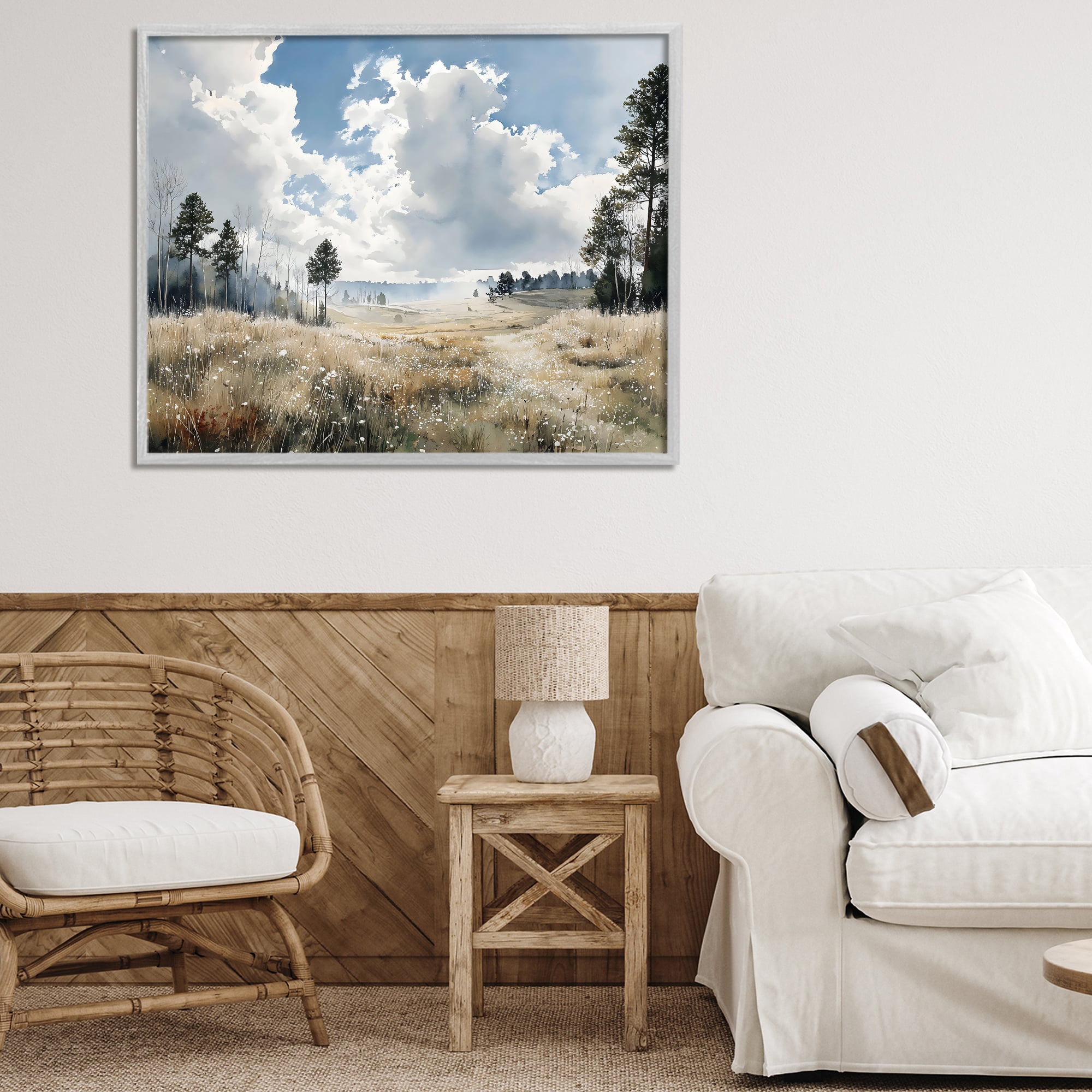 Stupell Industries Blue Kissed Landscape Gray Framed Giclee Art, design by Franklyn Gregory