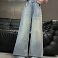 thumbnail image 5 of Girls Jeans Pants Elastic High Waist Wide Leg Denim Pants Teen Girl Clothes Summer Clothes for Teen Girls 8-10 Years Girls Fashion, 5 of 7
