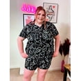 thumbnail image 2 of CASSIE LIZ 2 Piece Sets for Women 4X Short Sleeve Plus Size Lounge Outfit Summer Beach Short Vacation Clothing Black White Hawaii Shirts 4XL 24W 26W, 2 of 7