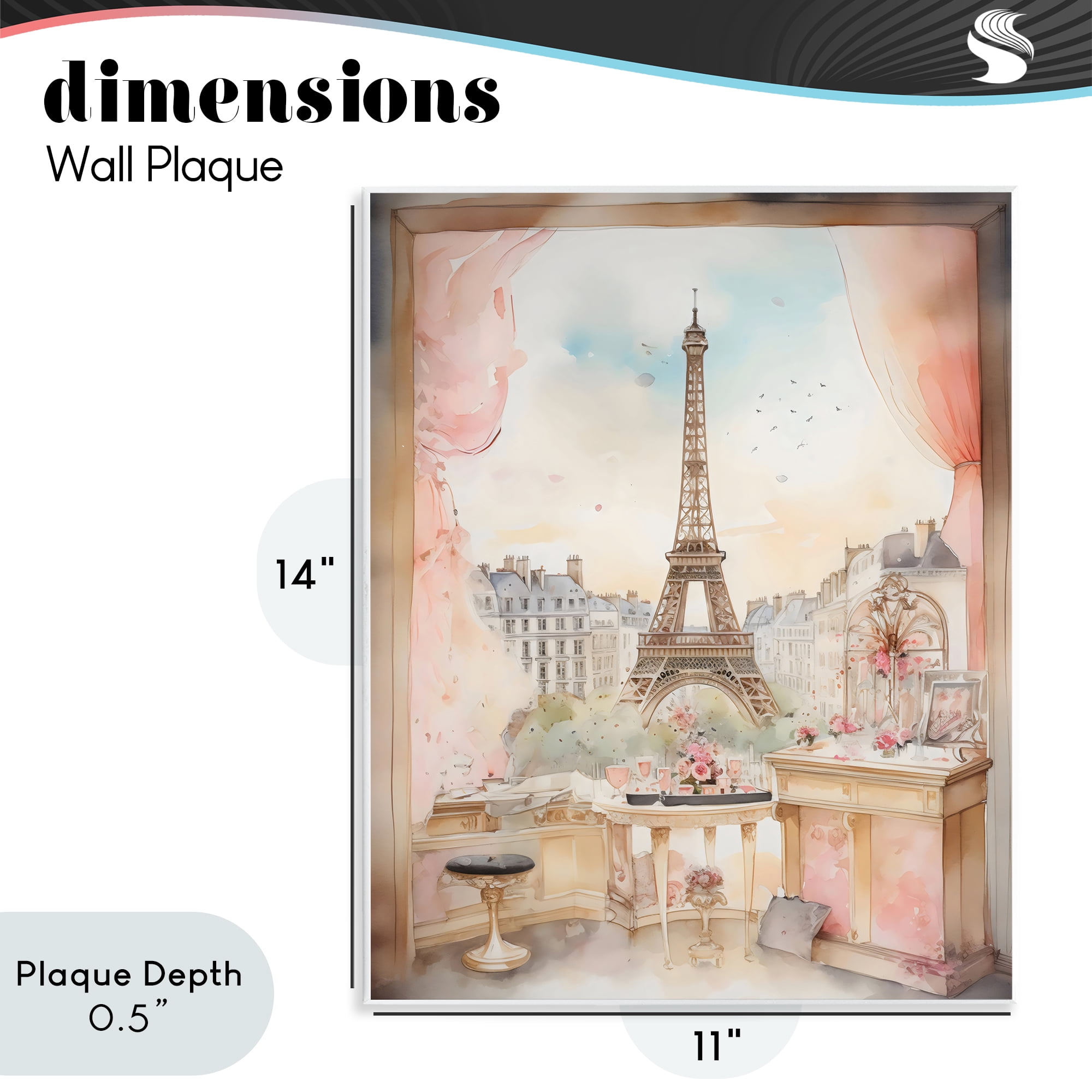 Stupell Industries Eiffel Tower Window View Wall Plaque Art, design by Creative Studio