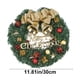 thumbnail image 3 of Corona navideña artificial de 30 x 30 cm para puerta de entrada | Decoración navideña para interior y exterior con cajas de regalo y lazo | Corona decorativa verde para ventana, chimenea o pared, 3 of 6