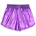 thumbnail image 2 of Shorts metálicos holográficos morados Perfashion para mujer, 2 of 7