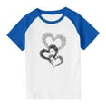 thumbnail image 3 of Blusas y camisas de manga corta con cuello redondo para niños y niñas, blusa de manga corta con estampado de cuello redondo, 3 of 7