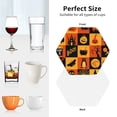 thumbnail image 6 of Pofeuu Halloween Banner Symbols Print Coasters for Drinks, 4Pack PU Leather Coasters, Bar Drink Coasters for Tabletop Protection, Furniture from Damage-Hexagon, 6 of 6