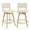 Beige - Natural Wood, variant on Zesthouse Swivel Counter Height Bar Stools Set of 2, 26" Upholstered Linen Barstools with Back and Solid Wood Legs, Mid Century Modern Bar Chairs, Island Stool for Kitchen Counter, Beige