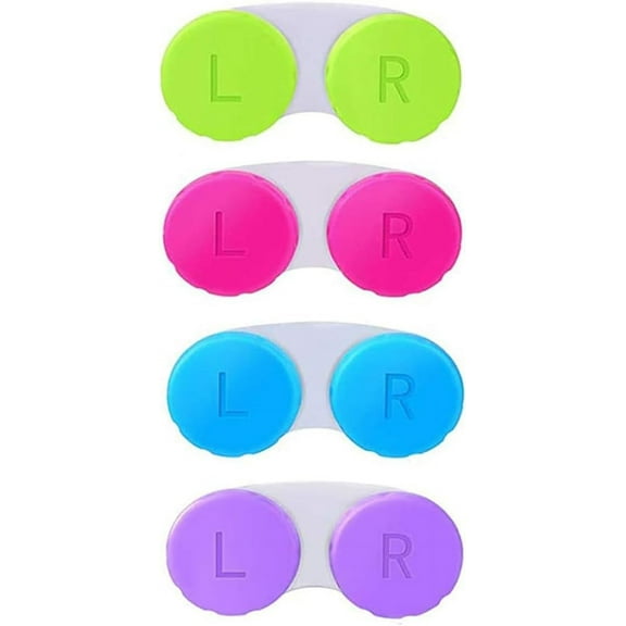 4 Pack Colorful Contact Lens Case Box Holder Container Soak Storage Kit