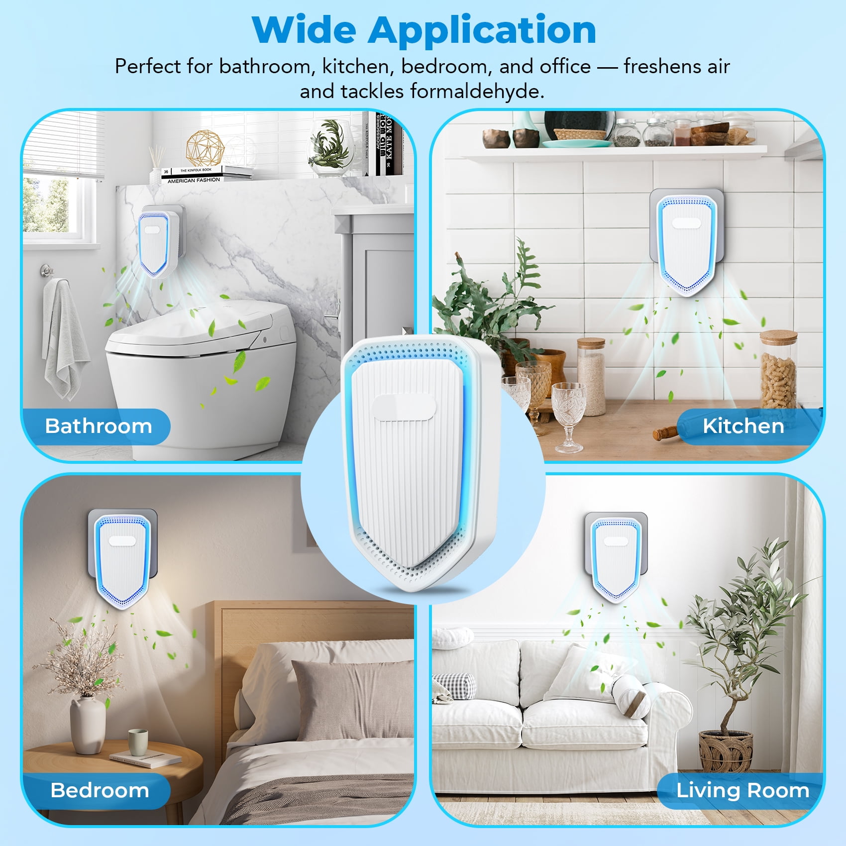 ecolyna Plug In Air Purifiers Quiet Air Freshener for Home Bedroom Office Basemen Portable Mini Air Cleaner Odor