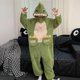 thumbnail image 1 of Pijama de dinosaurio para hombre y mujer, ropa de dormir con capucha, terciopelo Coral, Kigurumis, suave, para invierno, 1 of 4