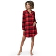thumbnail image 5 of Fruit of the Loom Women's Beyond Soft Long Sleeve Button Down Flannel Sleepshirt, Sizes S-4X, 5 of 5