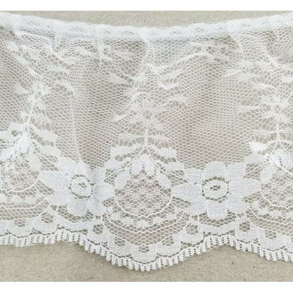 3.5" Ruffled Gathered Lace Trimming - 9 Total Yards!