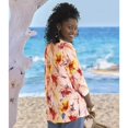 thumbnail image 3 of Atlas For Women - Blusa Floral de Crepé para Mujer (Coral), 3 of 4