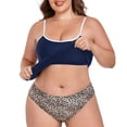 thumbnail image 3 of Ocean Blues Women's Plus Size Push Up Tankini Tops for Women Swimwear Top Only Navy Blue Bathing Suit Top, 3 of 7
