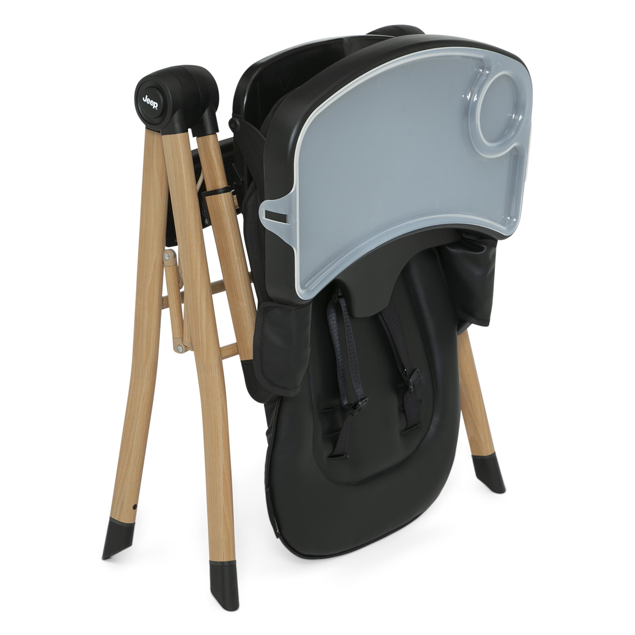 Jeep Dune Compact Travel High Chair by Delta Children - Slim Fold, No Tolol Adjustable Tray and Footrest, Black